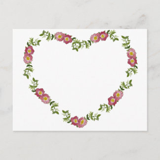 Vintage Heart-Shaped Wreath of Flowers for Mom Postcard