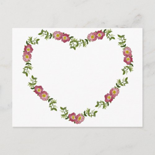 Vintage Heart_Shaped Wreath of Flowers for Mom Postcard