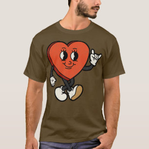 Vintage Heart toon Heavy Metal Devil Horn Rock and T-Shirt