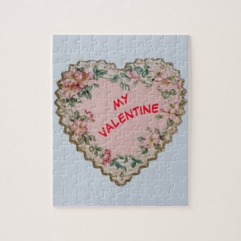Vintage Heart Valentine's Day Puzzle by GrannysPlace at Zazzle