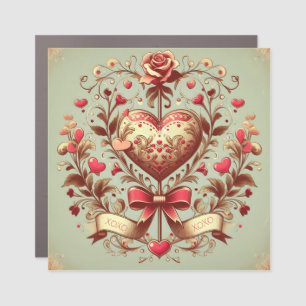 Vintage Heart Valentine's day xoxo Car Magnet