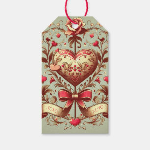 Vintage Heart Valentine's day xoxo  Gift Tags
