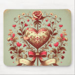 Vintage Heart Valentine's day xoxo  Mouse Pad<br><div class="desc">love</div>