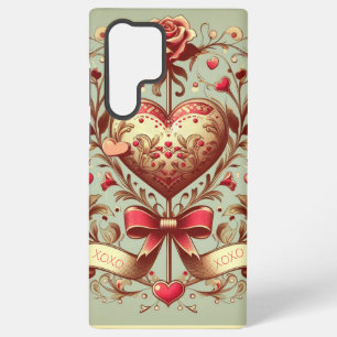 Vintage Heart Valentine's day xoxo  Samsung Galaxy S22 Ultra Case