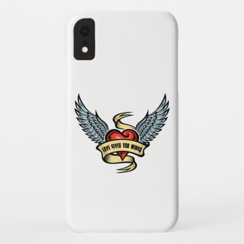 Vintage Heart With Wings Love Gives You Wings iPhone XR Case