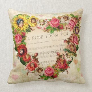 Vintage Hearts and Flowers Pillows