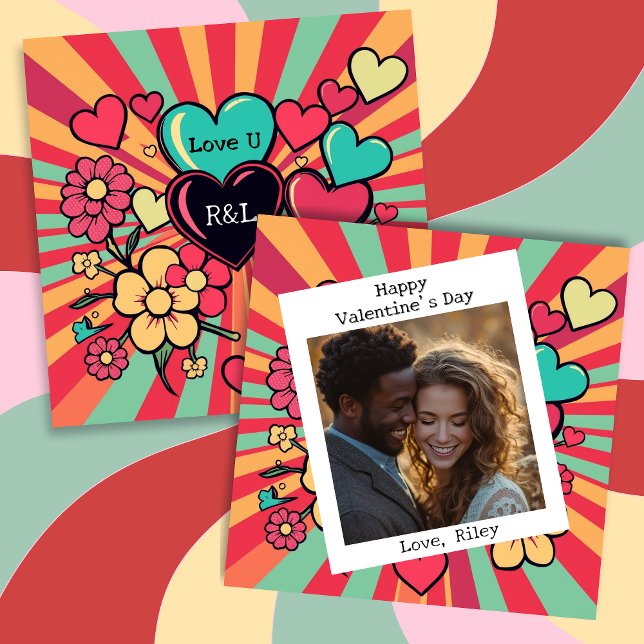 Vintage Hearts and Flowers Valentine's Day Holiday Card (Creator Uploaded)