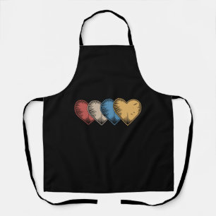 Vintage Hearts Cool Retro Valentines Day Gift Apron
