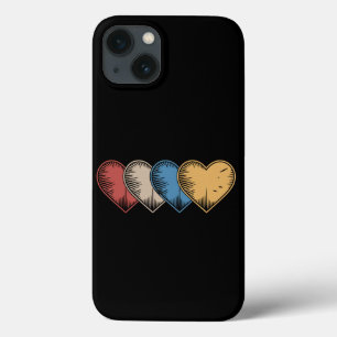 Vintage Hearts Cool Retro Valentines Day Gift iPhone 13 Case