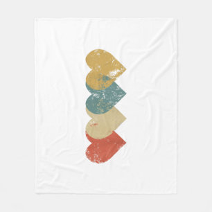 Vintage Hearts Cool Retro Valentines Day Gift for  Fleece Blanket