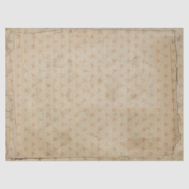 Vintage Hearts Decoupage Tissue Paper (Front)