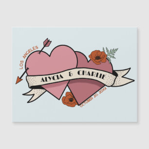 Vintage Hearts magnetic invitation wedding