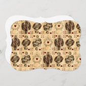 Vintage Hearts Playing Cards Queen King Jack Ace (Front/Back)