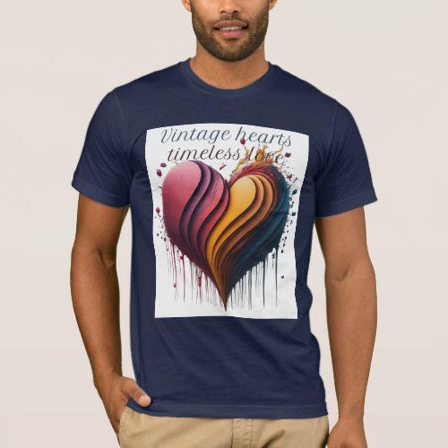 Vintage hearts timeless love T_Shirt