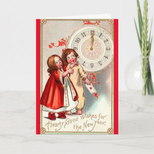 Vintage -Hearty Good Wishes for the New Year, Card