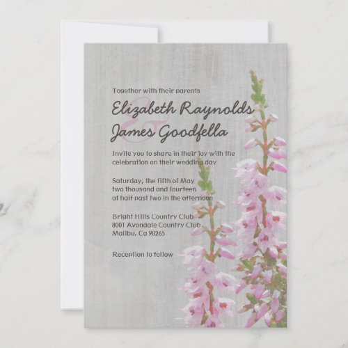 Vintage Heather Wedding Invitations