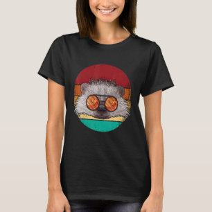 Vintage Hedgehog Face Wildlife Retro Animal Eighti T-Shirt
