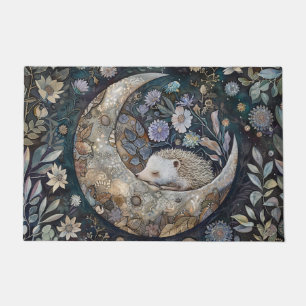 Vintage Hedgehog Forest Floral William Morris Doormat