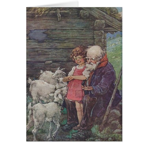 Vintage _ Heidi and Grandfather with The Sheep