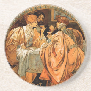 Vintage Heidsieck & Co Monopole Reims Wine Label Sandstone Coaster