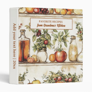 Vintage Heirloom Cookbook Grandma's Recipes  3 Ring Binder
