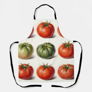 Vintage Heirloom Tomato Variety Botanical Grid Apron