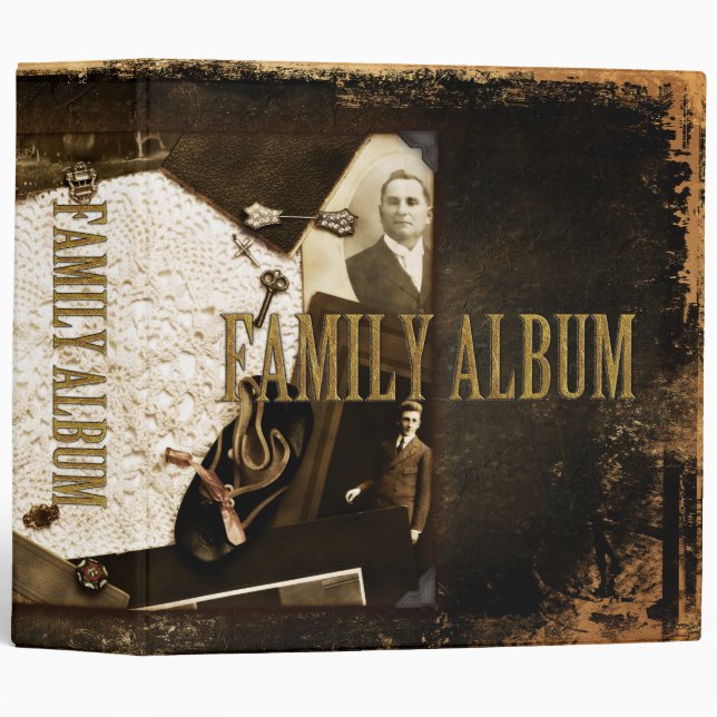Vintage Heirlooms & Photographs Family Album Binder (Front/Spine)