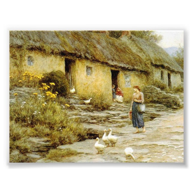 Vintage Helen Allingham Irish Cottage Photo Print (Front)
