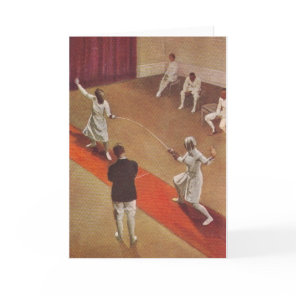 Vintage Helene Mayer Fencing Bout Note Card
