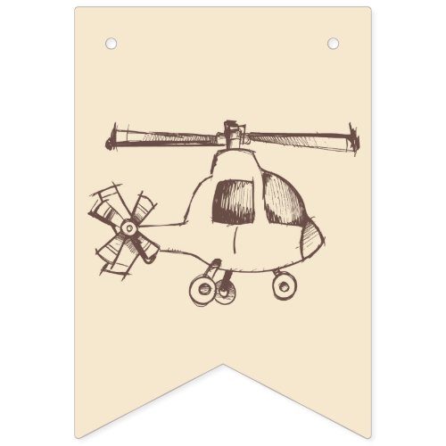 vintage helicopter BUNNING BANNER