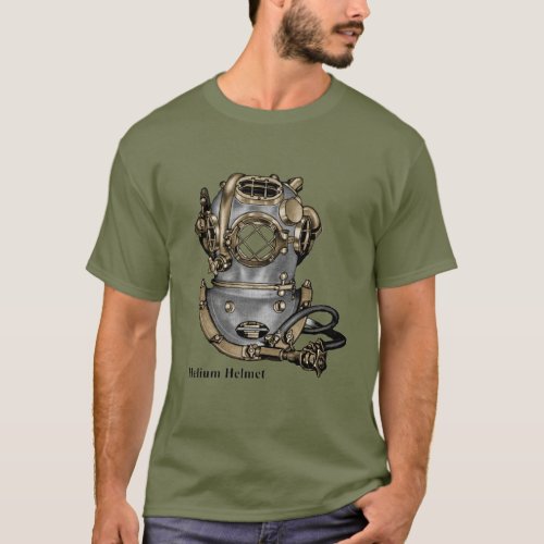 Vintage Helium Deep Sea Mark V Diving Helmet T_Shirt