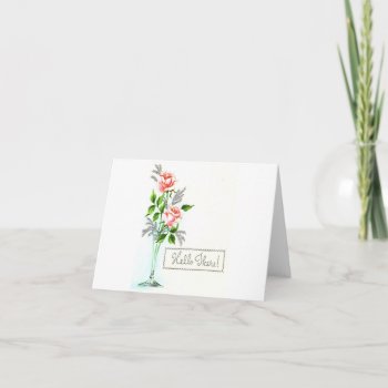 Vintage Hello Roses Card by Gypsify at Zazzle