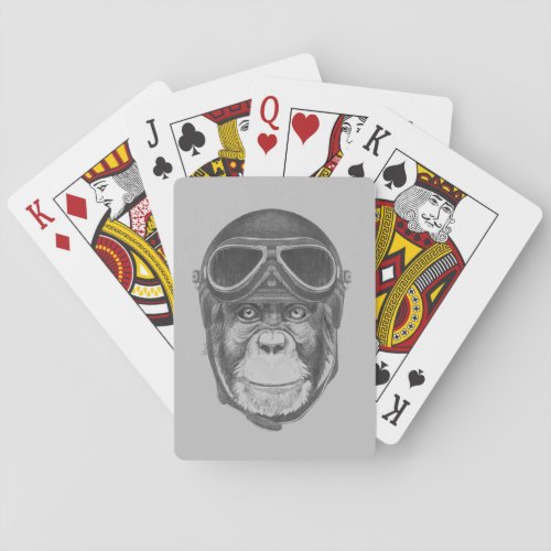 Vintage Helmet Chimpanzee Poker Cards