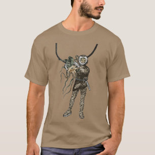 Vintage Helmet Diver Holding an Octopus Underwater T-Shirt