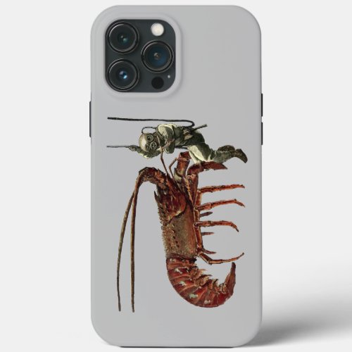 Vintage Helmet Diver Observing a Giant Lobster iPhone 13 Pro Max Case
