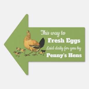 Vintage Hen and Chicks Fresh Egg Farm Arrow Sign