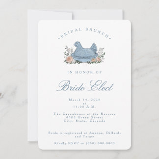 Vintage Hen Bridal Invitation