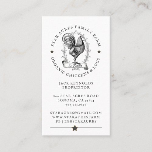 Vintage hen Chicken Egg Farm Business Card