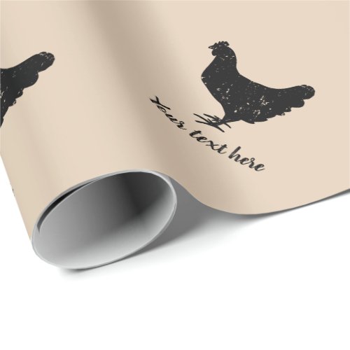 Vintage hen chicken silhouette Birthday Wrapping Paper