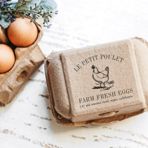 Vintage Hen   Country Farm Name & Address Rubber Stamp