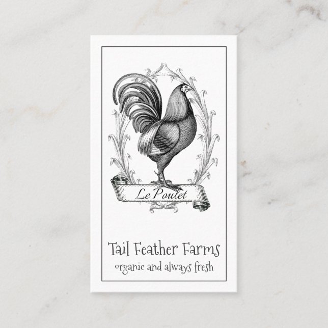 Vintage Hen | Farm  Business Card (Front)