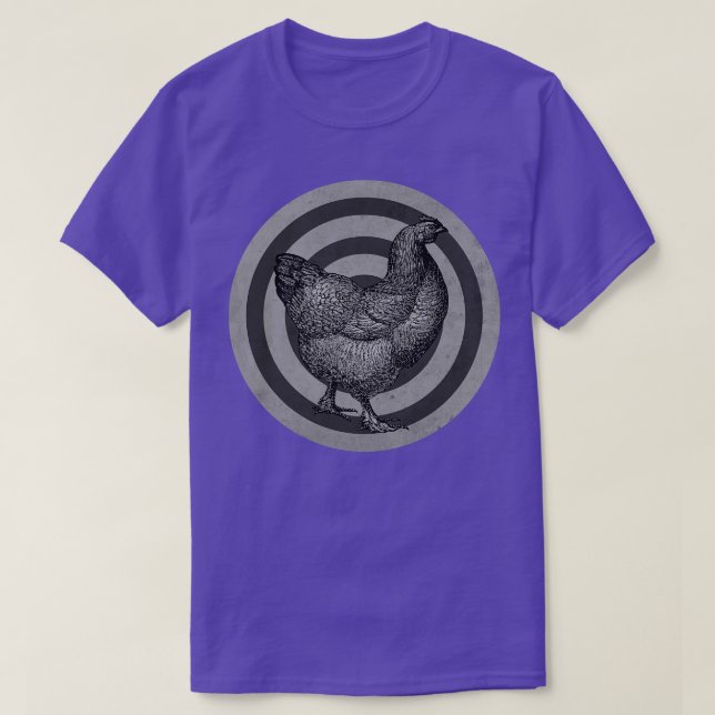 Vintage Hen Label BW T-Shirt (Design Front)