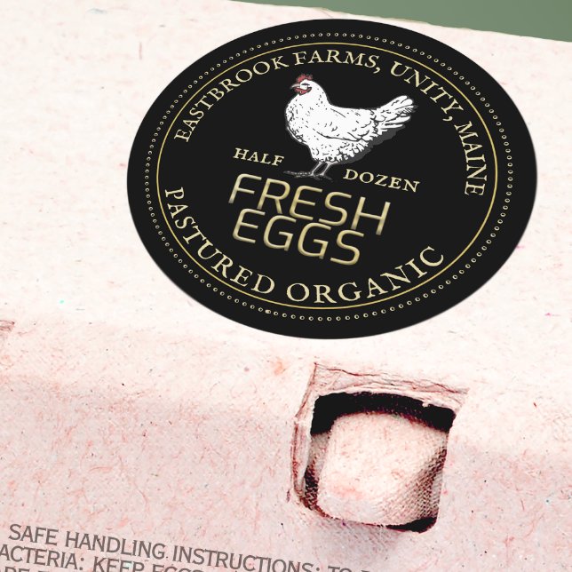 VINTAGE HEN PASTURED EGGS LABEL Black (Creator Uploaded)