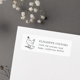 Vintage Hen Return Address Label