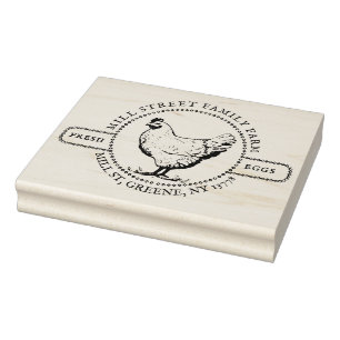 VINTAGE HEN Wood Stamp Fresh Local Farm Eggs