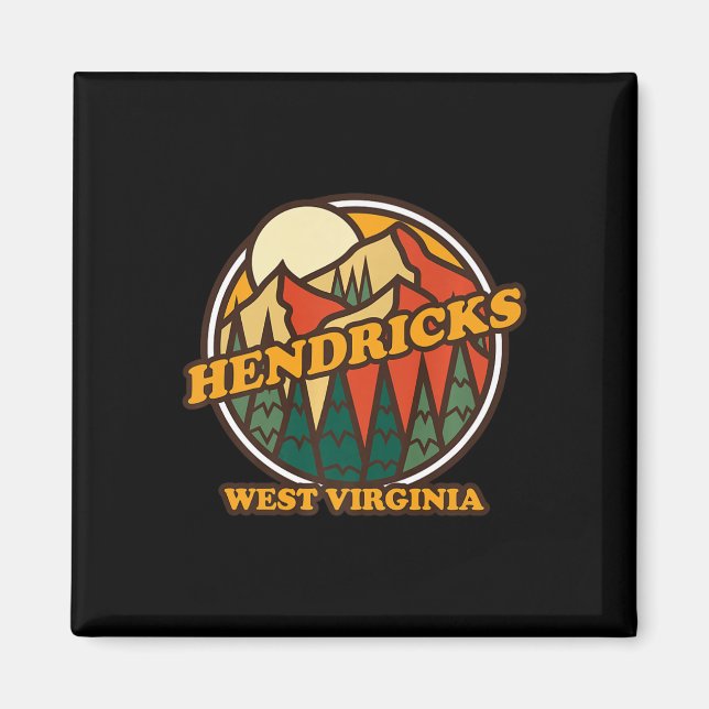 Vintage Hendricks West Virginia Mountain Hiking So Magnet (Front)