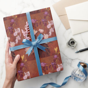 Vintage Henri Latour Bouquet of Peonies and Iris Wrapping Paper