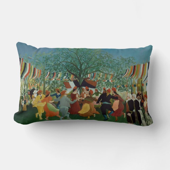 Vintage Henri Rousseau Centennial of Independence Lumbar Pillow (Front)