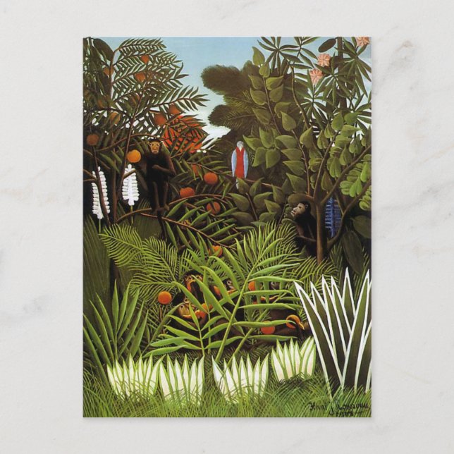 Vintage Henri Rousseau Exotic Landscape Postcard (Front)