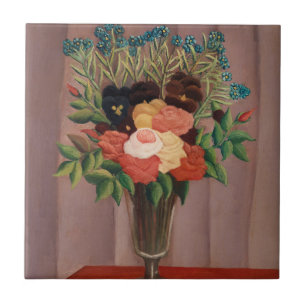 Vintage Henri Rousseau French Floral Cottagecor Ceramic Tile